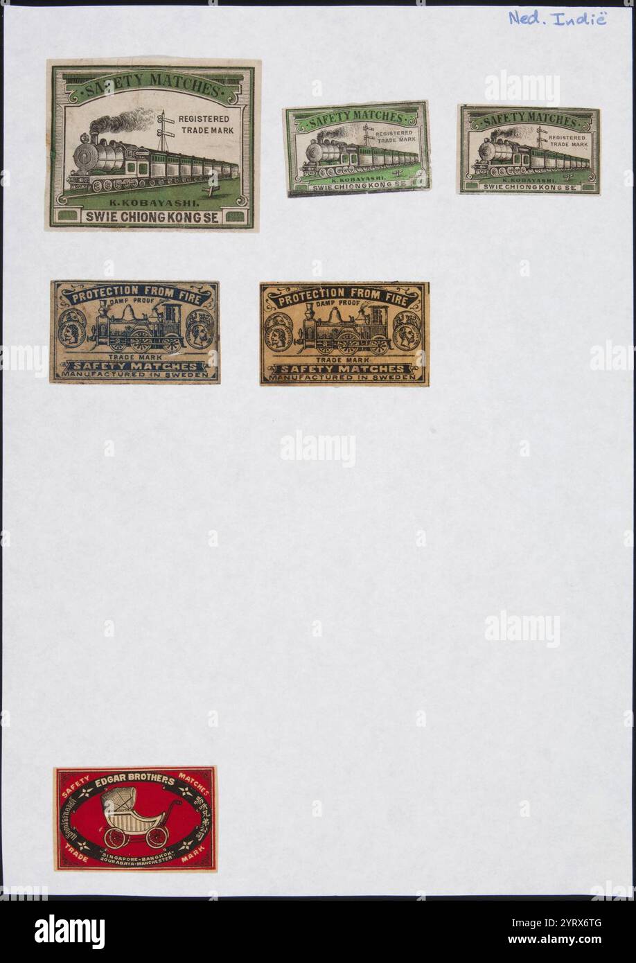 -162, Etiketten van luciferdoosjes, 1900-1949. Stock Photo
