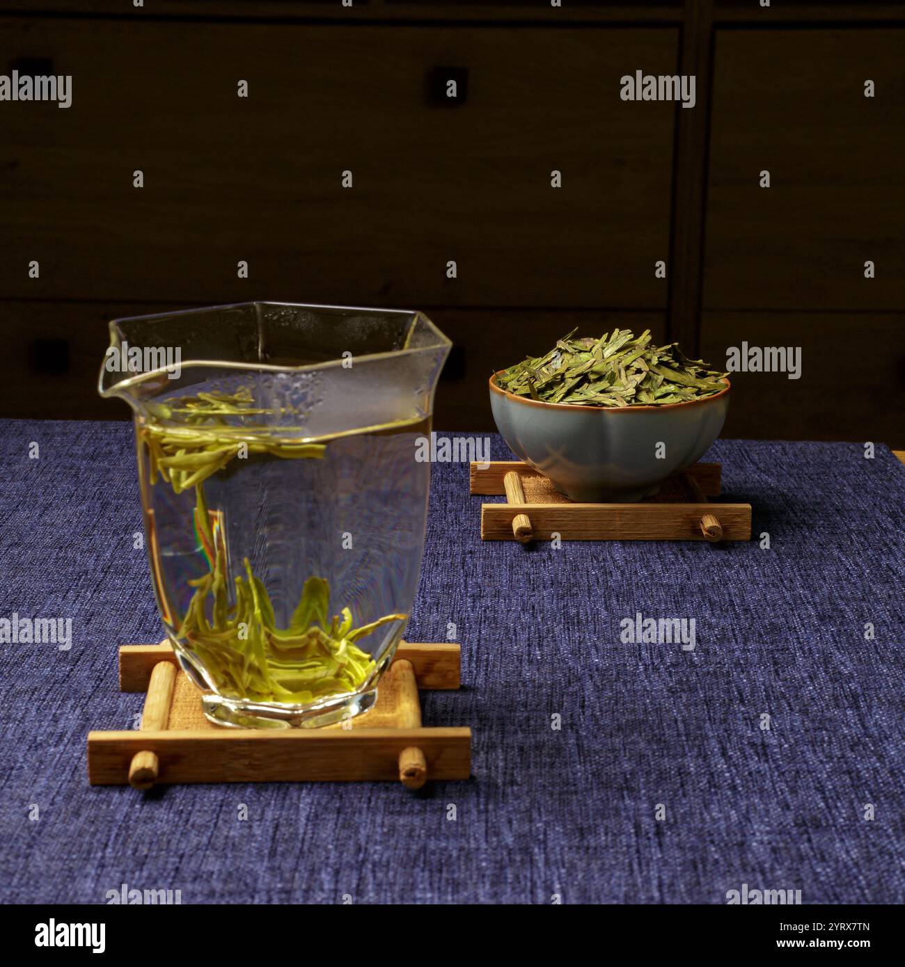Enjoy a Fresh Green Tea Infusion Served in a Clear Glass Alongside ...