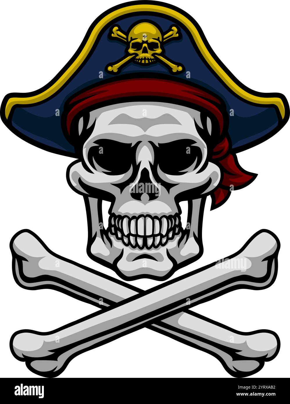 Pirate Hat Skull and Crossbones Cartoon Stock Vector Image & Art - Alamy