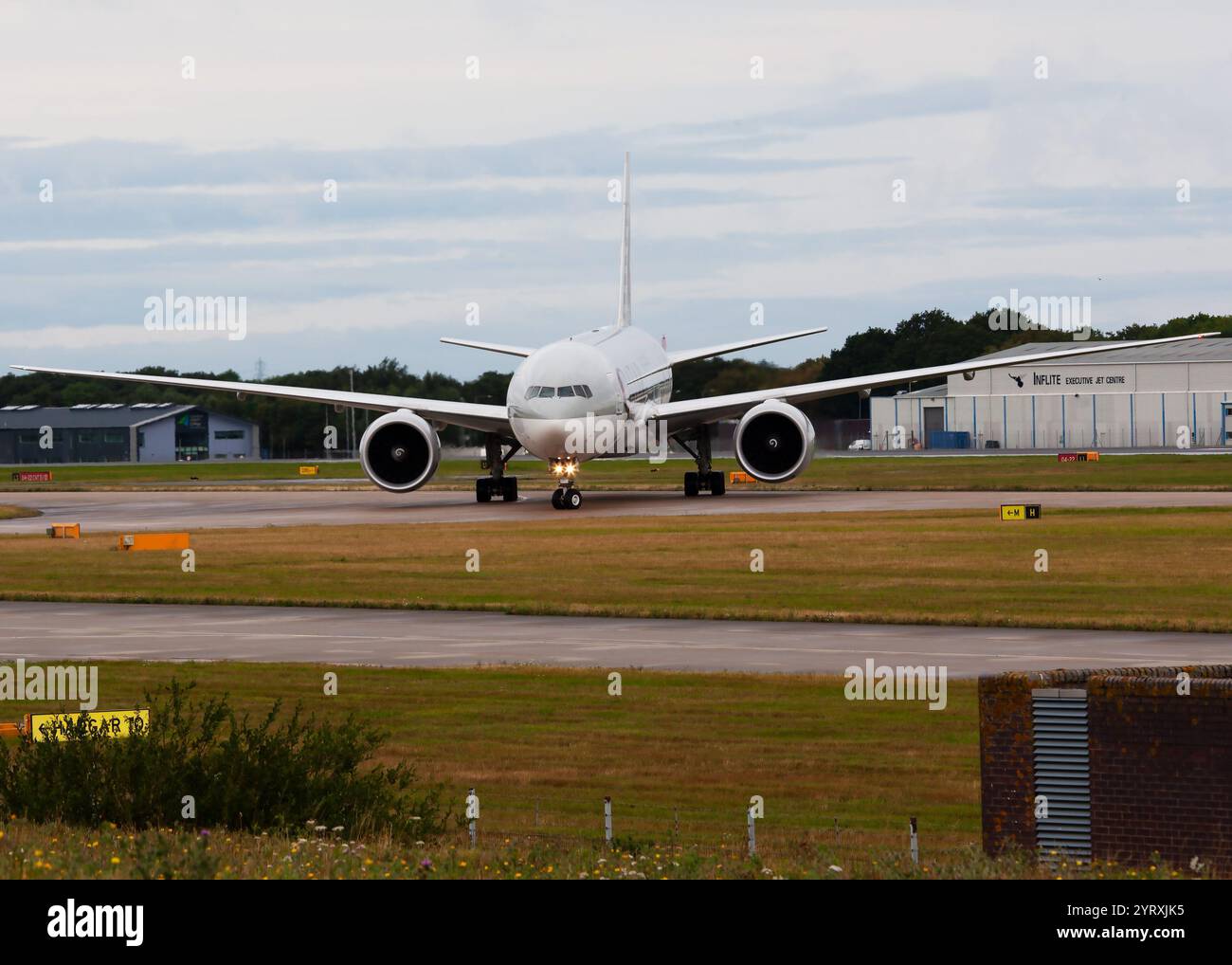 Qatar cargo aircraft at London Stansted - Stock Image