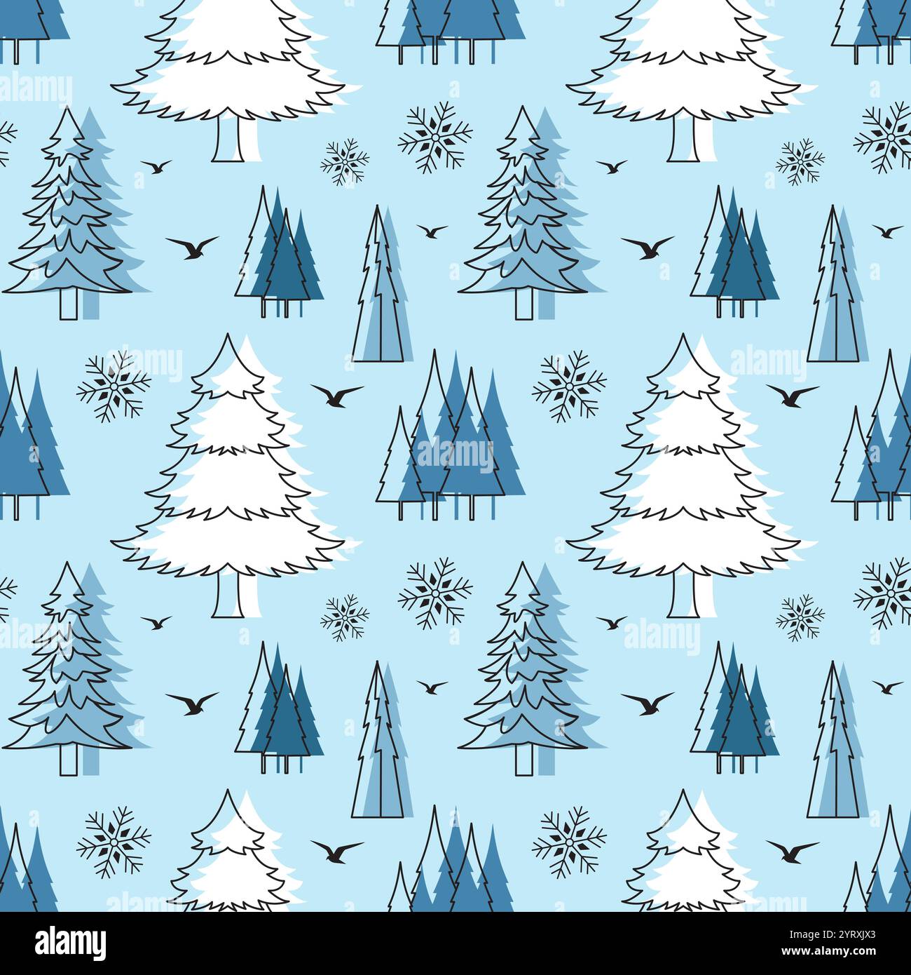 Charming Winter Seamless Pattern Design Featuring Decorative Elements ...