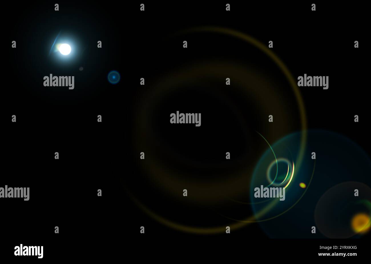 Lens flare glow light effect on black. image of rays light effects ...