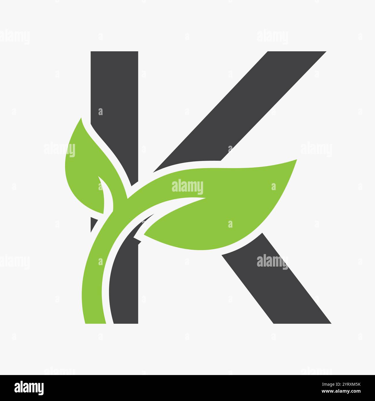 Initial Letter K Leaf Logo Concept For Eco Green Leaf Logo Vector Sign ...