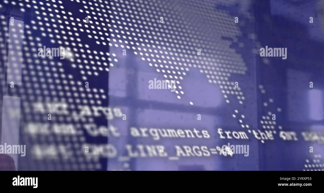 Image of financial data processing over office Stock Photo