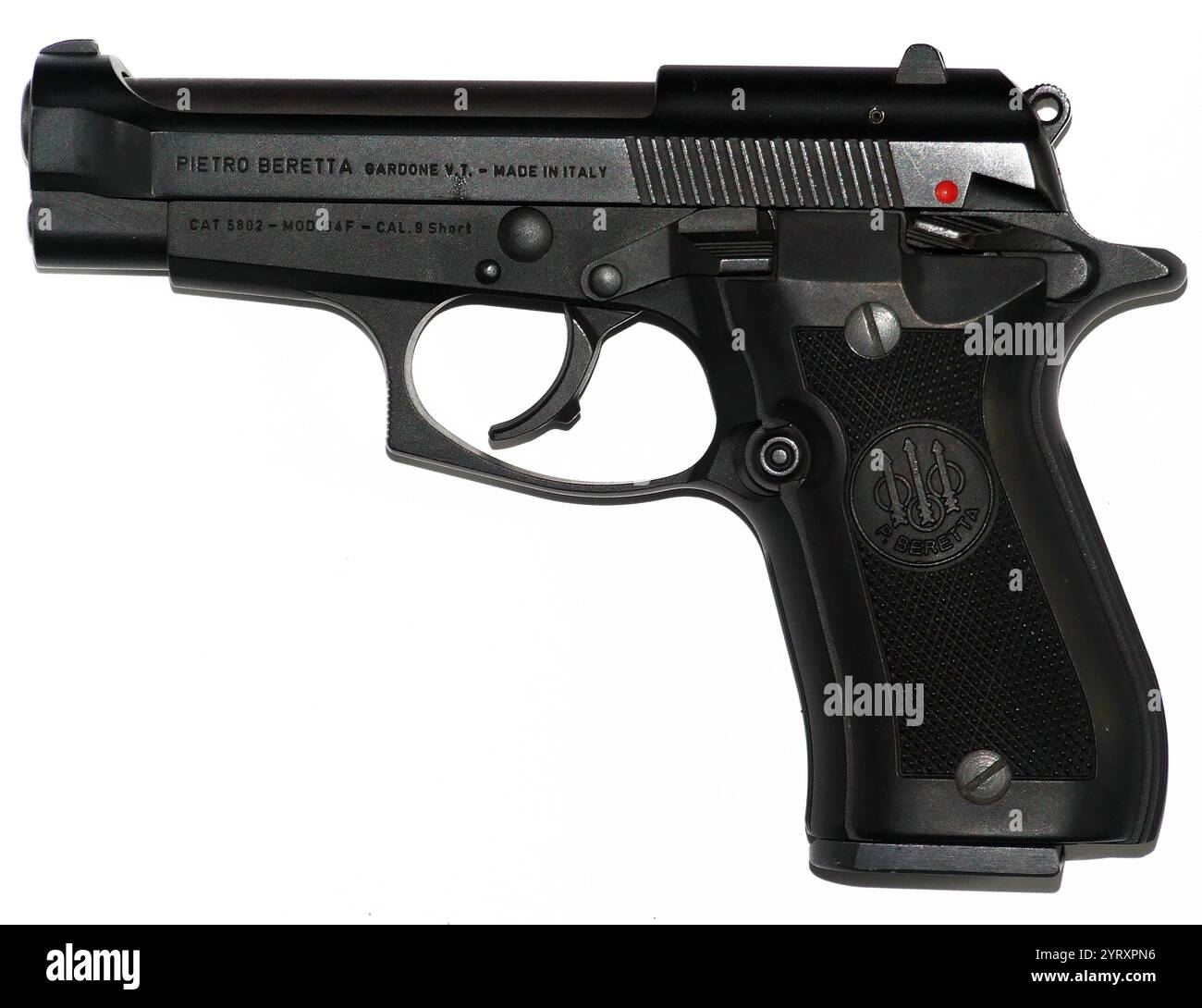 Italian pistol Beretta 84F calibre 9mm Short (380 ACP, 9mm Browning) Stock Photo