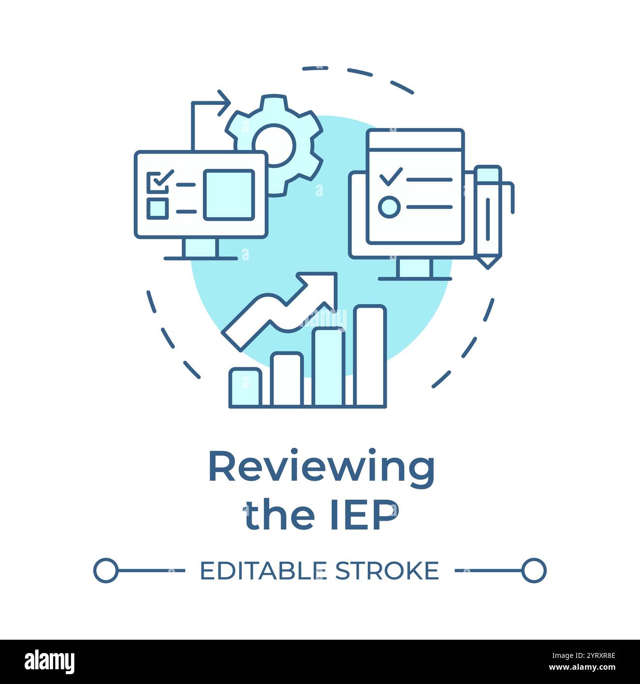 Reviewing Iep Soft Blue Concept Icon Stock Vector Image Art Alamy