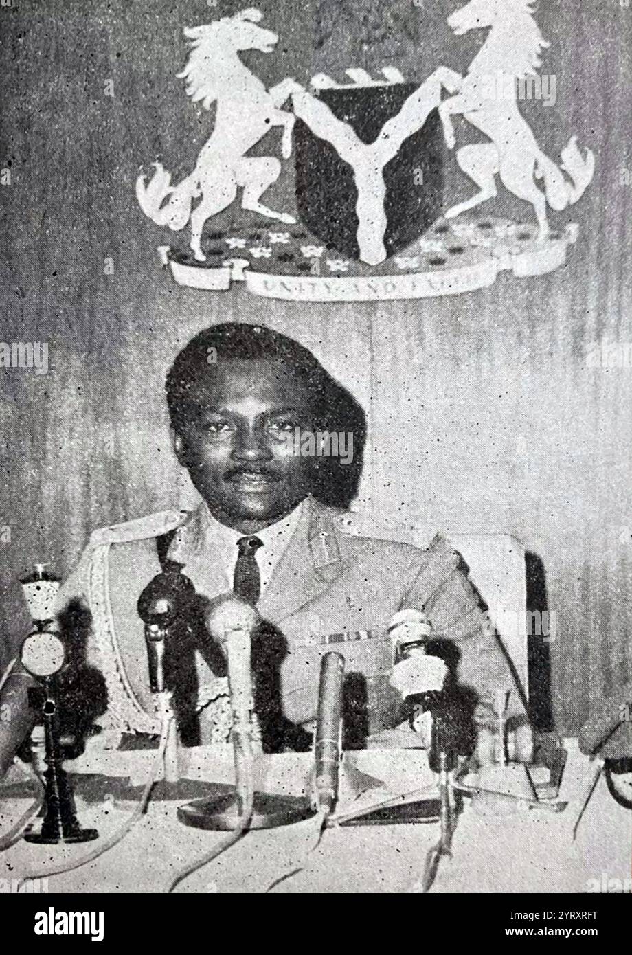 Federal troops arrest Biafrans during the Nigerian Civil War. Stock Photo