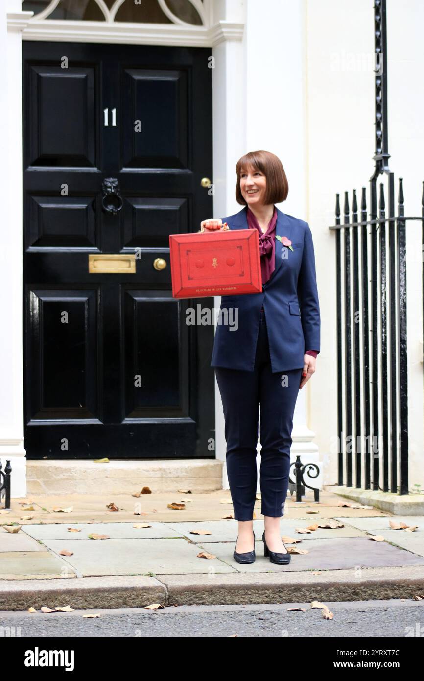Rachel Reeves, Chancellor of the Exchequer, leaves 11 Downing Street to ...