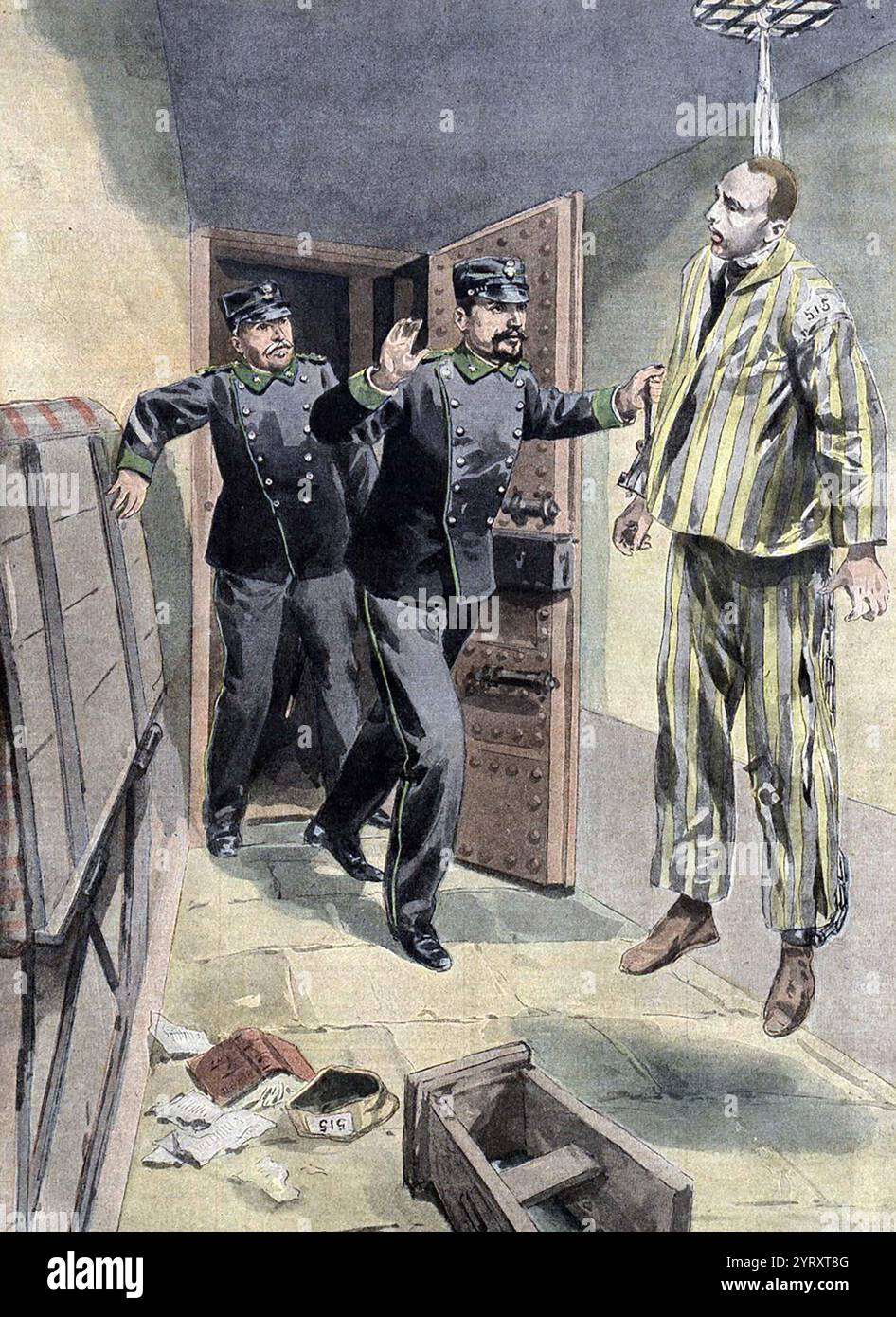 Suicide of Gaetano Bresci (1869 ?  1901) Italian anarchist who assassinated the king Umberto I of Italy. Stock Photo