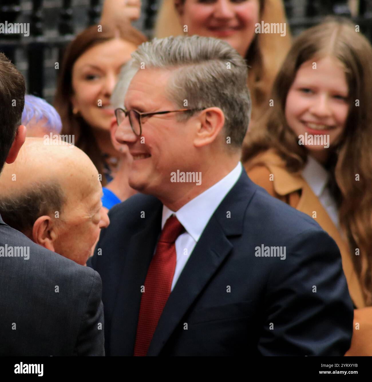 Labour Party Leader, Sir Keir Starmer, arrives as Prime Minister at Downing Street, London, following election victory on 5th July 2024. Stock Photo