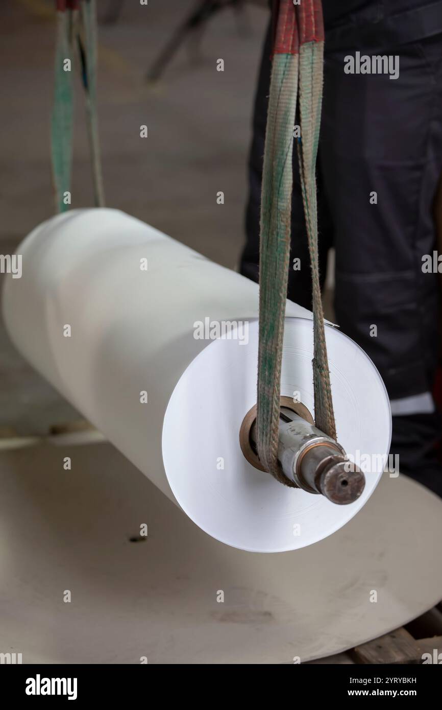 Paper Rooled Wallpaper industry. A roll of rolled paper for making paper wallpaper ...