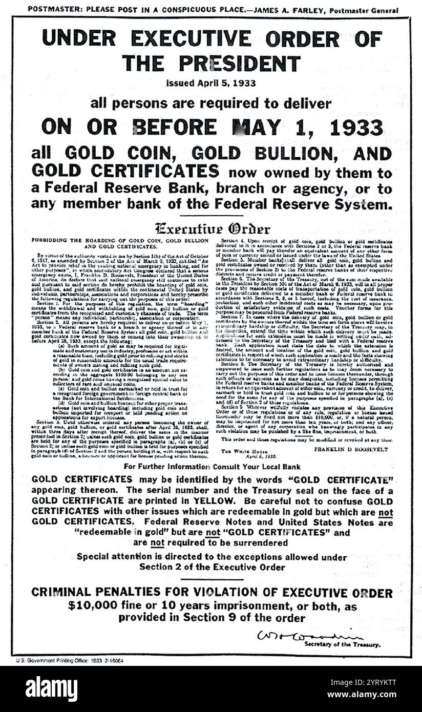 On April 5, 1933, President Franklin Delano Roosevelt issued Executive ...