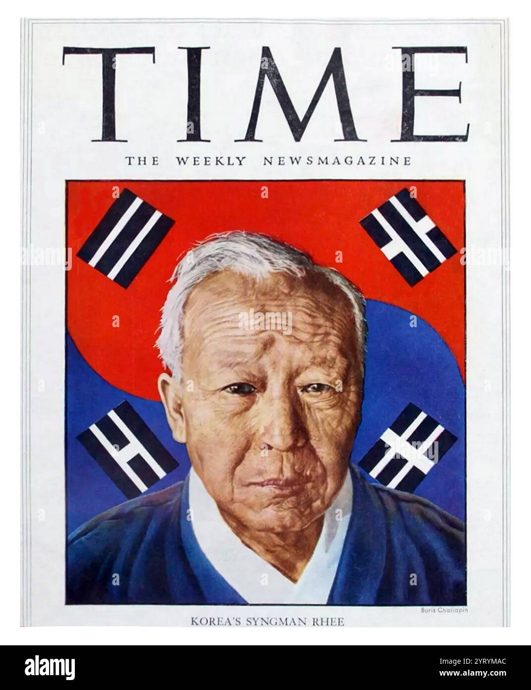 Front Cover of Time Magazine issue in 1953. Syngman Rhee (1875 - 1965). First president of South Korea from 1948 to 1960. Stock Photo