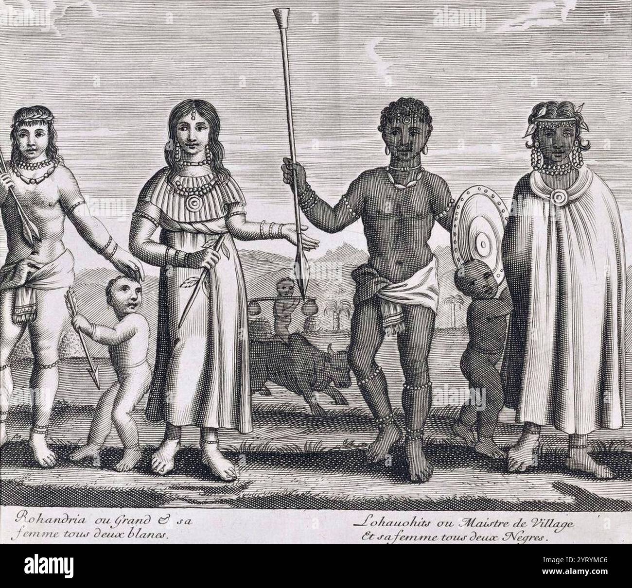 History of the great island Madagascar, By the Etienne de Flacourt, general director of the Compagnie Fran?oise de l'Orient, & Commander for his majesty in the said island & the adjacent islands. With a report of what happened in the years 1655. 1656. & 1657. not yet seen by the first impression. 1661. The author was appointed general commander of the island of Madagascar and director of the French East India Company, he held the position from 1648 to 1655 and remained there for 5 years with the mission of restoring order in this colonized territory. Stock Photo