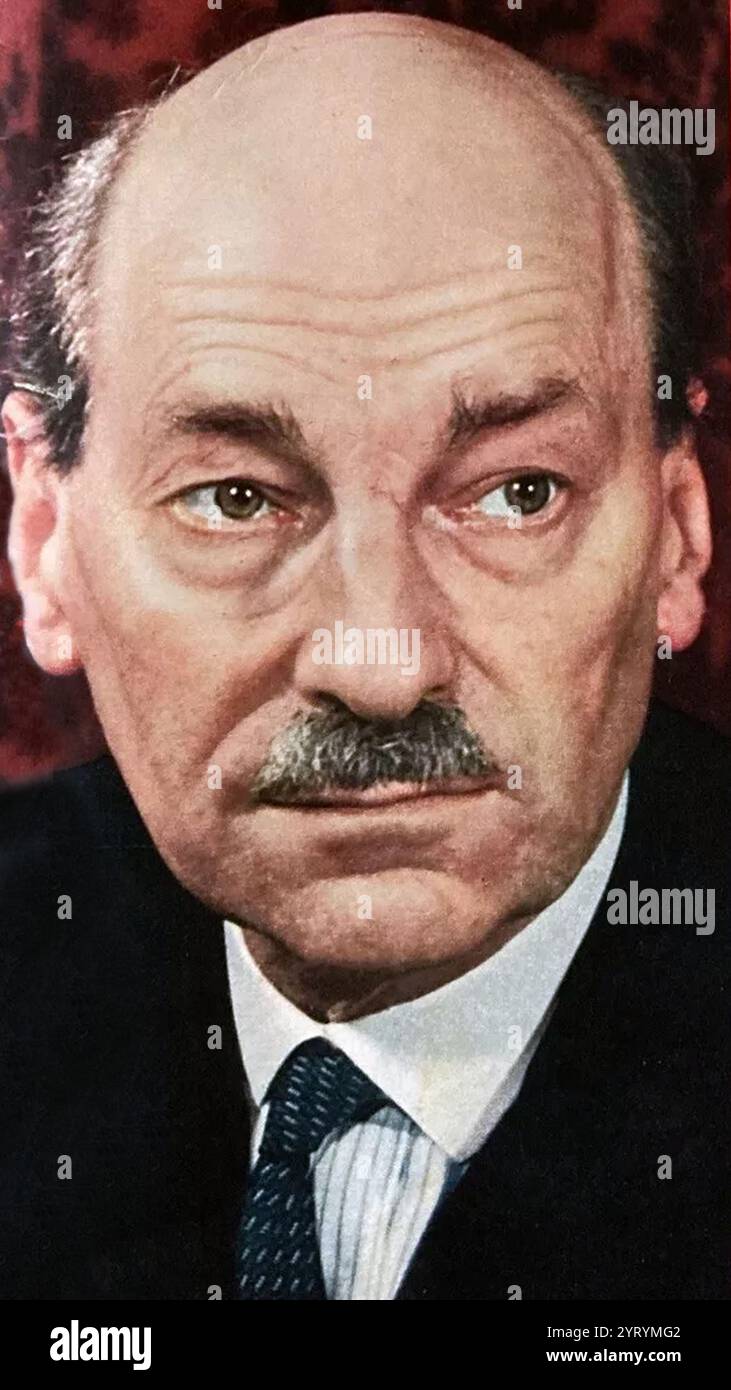 Clement Attlee, (1883 ? 1967) British Prime Minister from 1945 to 1951. Leader of the Labour Party from 1935 to 1955. Deputy Prime Minister during the wartime coalition government under Winston Churchill. Stock Photo