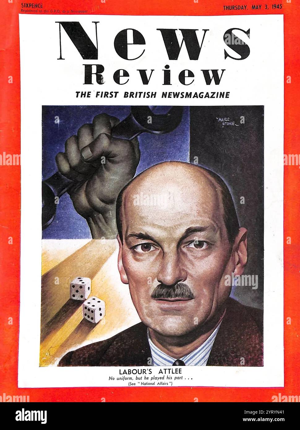 Clement Attlee, (1883 ? 1967) British Prime Minister from 1945 to 1951. Leader of the Labour Party from 1935 to 1955. Deputy Prime Minister during the wartime coalition government under Winston Churchill. Stock Photo