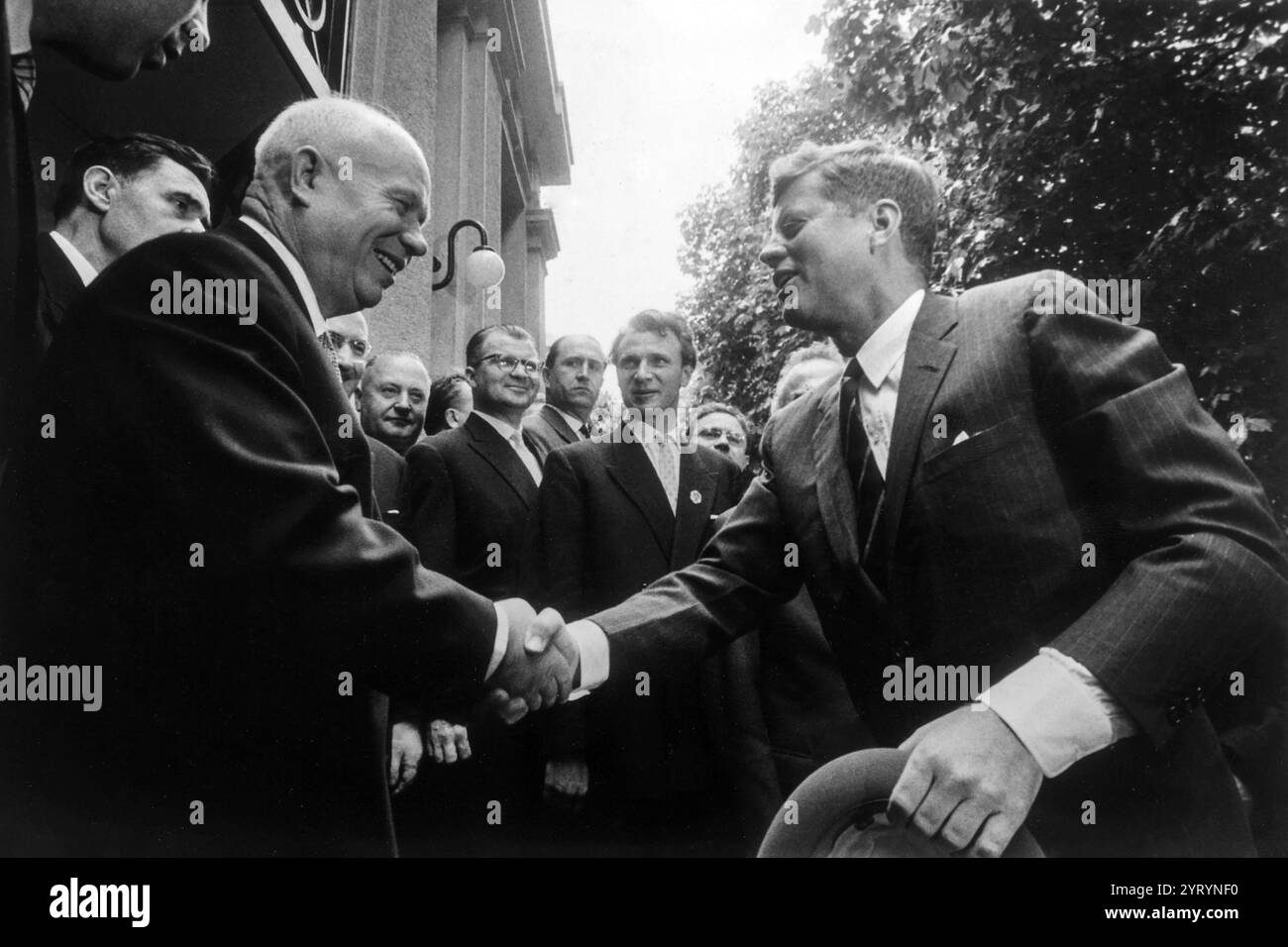 John F. Kennedy meets with Nikita Khrushchev in Vienna, May, 1961 Stock Photo