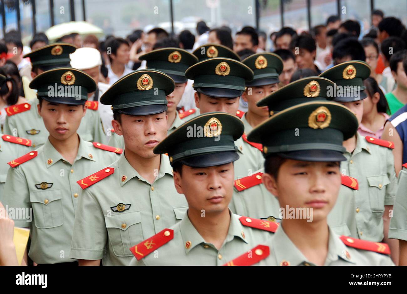 China Marine Police Force, on parade in Beijing. 2010 Stock Photo