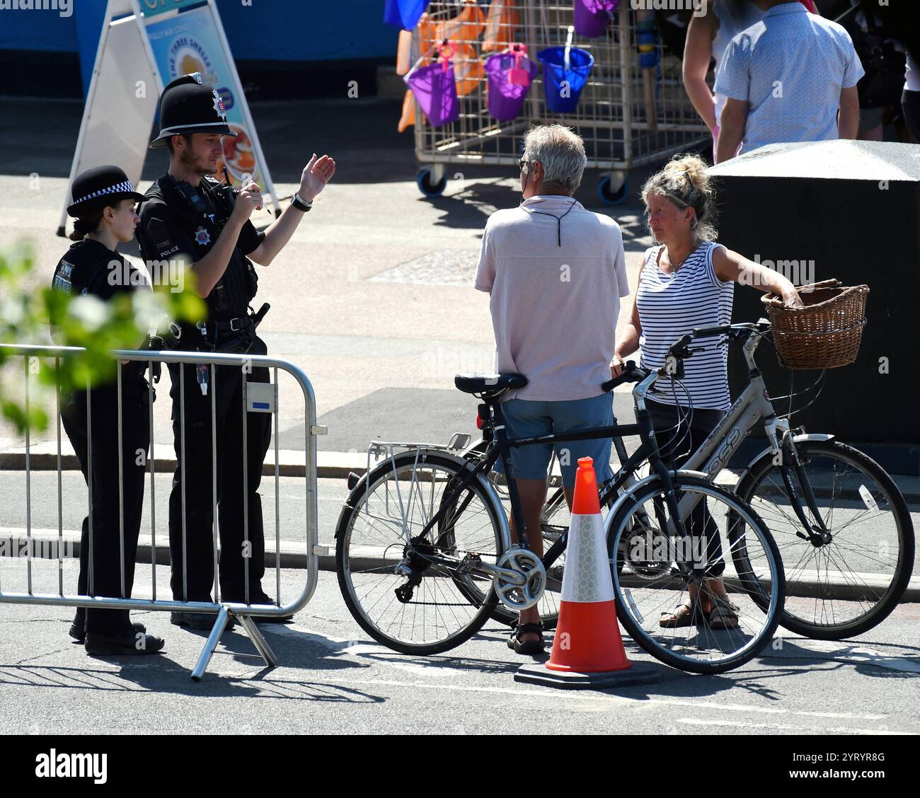 scene in Southend, Essex, England, during the Corona Virus pandemic. 19th May 2020. COVID-19 pandemic spread to the United Kingdom in late January 2020. by 28 June 2020 there had been 311,151 confirmed cases  and 43,550 deaths of confirmed cases. Victory in Europe Day is the day celebrating the formal acceptance by the Allies of World War II of Nazi Germany�s unconditional surrender of its armed forces on Tuesday, 8 May 1945, marking the end of World War II in Europe. Stock Photo