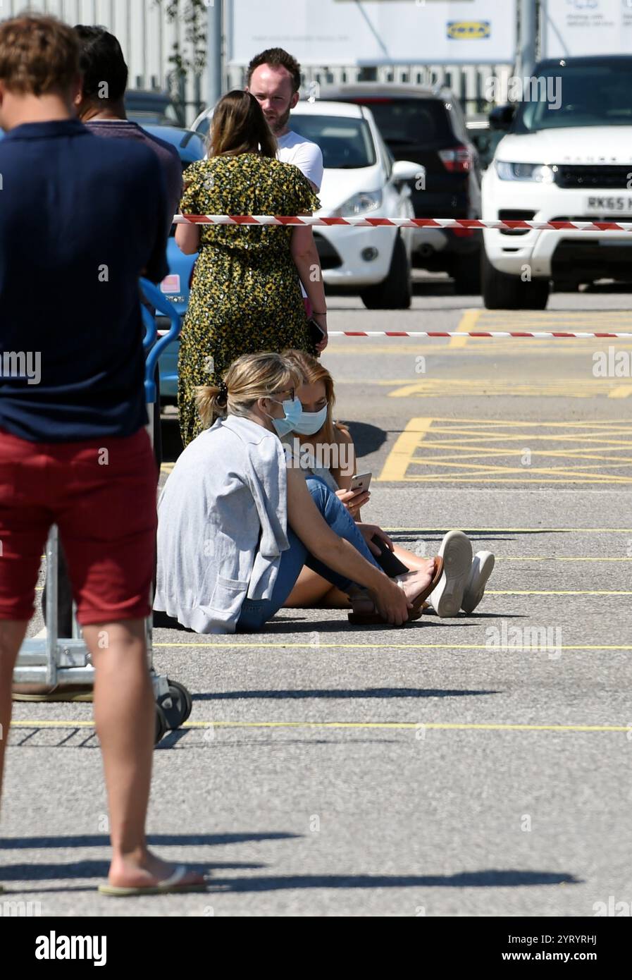 Thousands of shoppers have queued for hours to get into Ikea stores after the furniture giant reopened 19 shops in England and Northern Ireland on 1st June 2020. The COVID-19 pandemic spread to the United Kingdom in late January 2020. by 28 June 2020 there had been 311,151 confirmed cases  and 43,550 deaths of confirmed cases Stock Photo