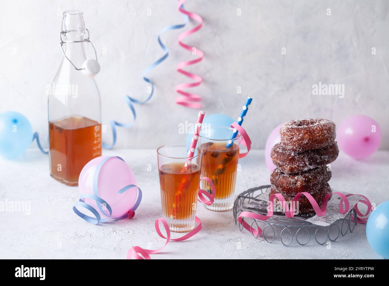 Traditional Food And Drink For Finnish Vappu Celebration Stock Photo 