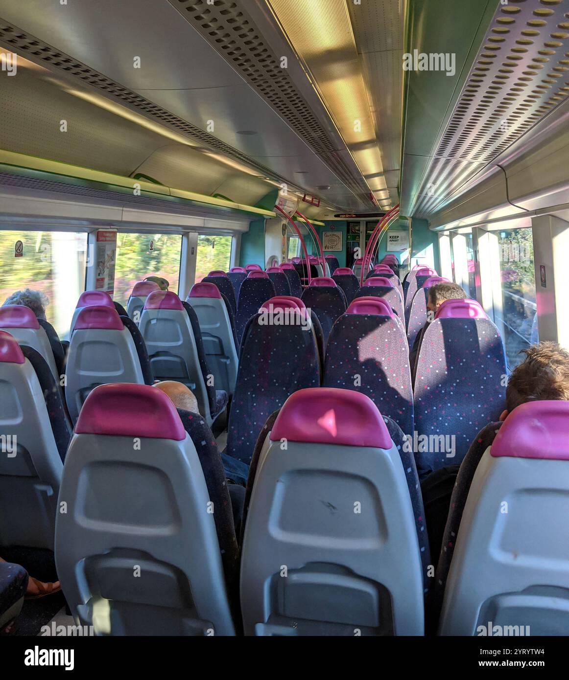 London bound Network Rail train, deserted during the Corona virus outbreak. June 2020 Stock Photo