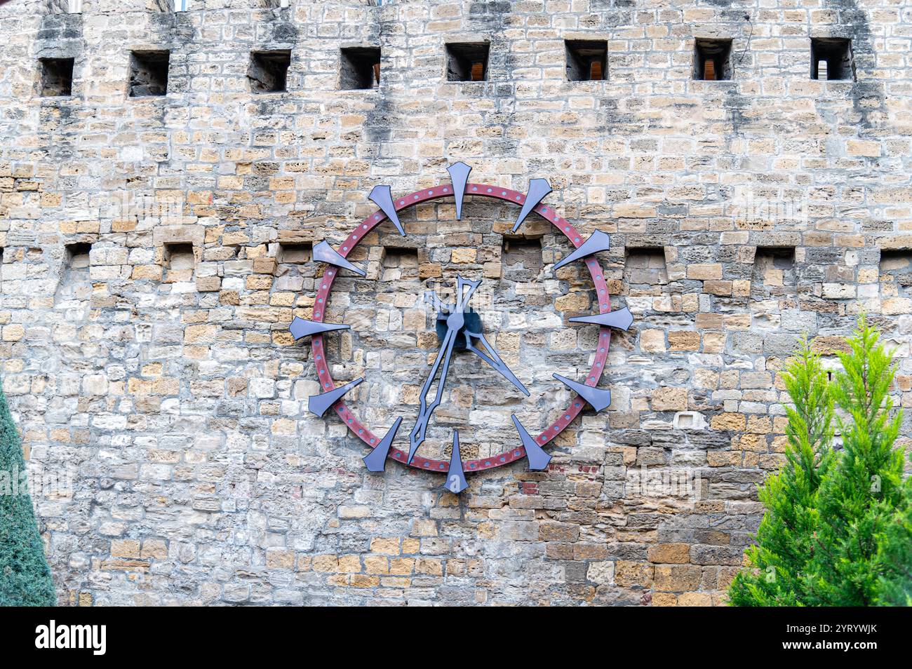 Wall Clock in Baku, Azerbaijan Stock Photo