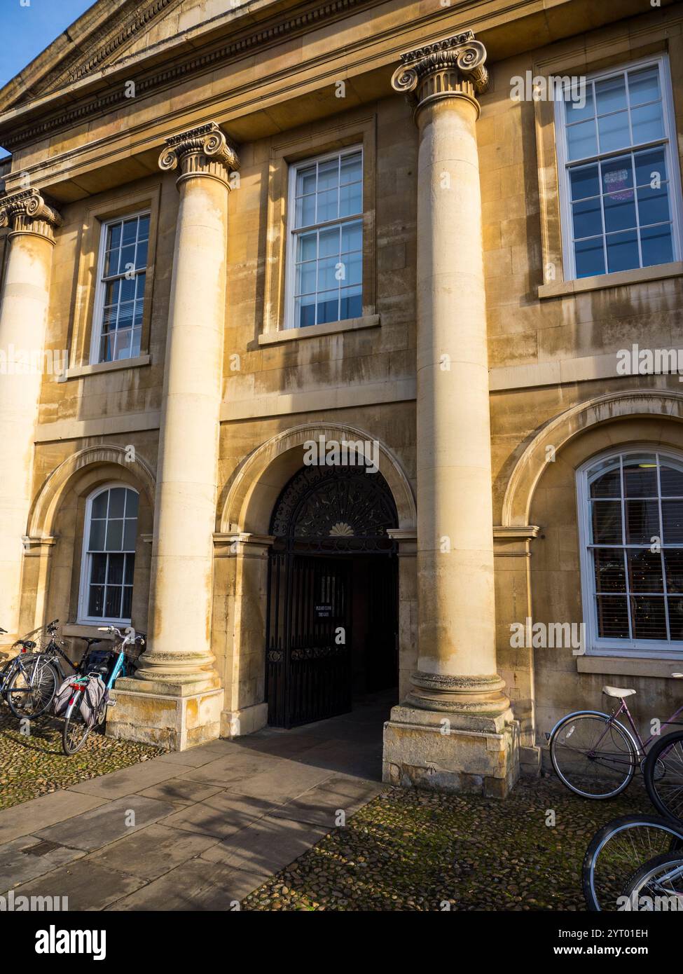 Cycles on Railings, outside, Emmanuel College, University of Cambridge ...