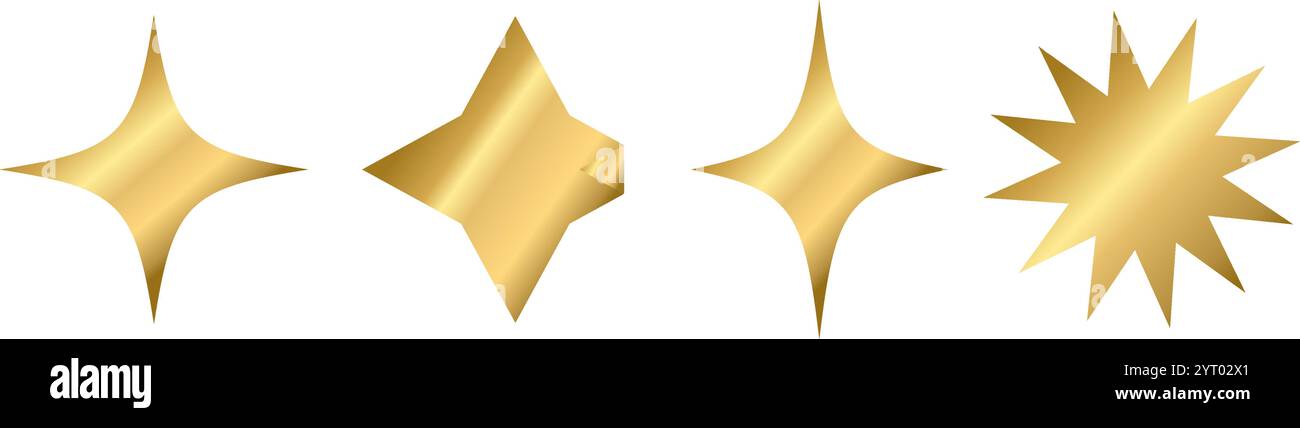Shining golden stars emoji set.3d style gold star icon,twinkle social ...