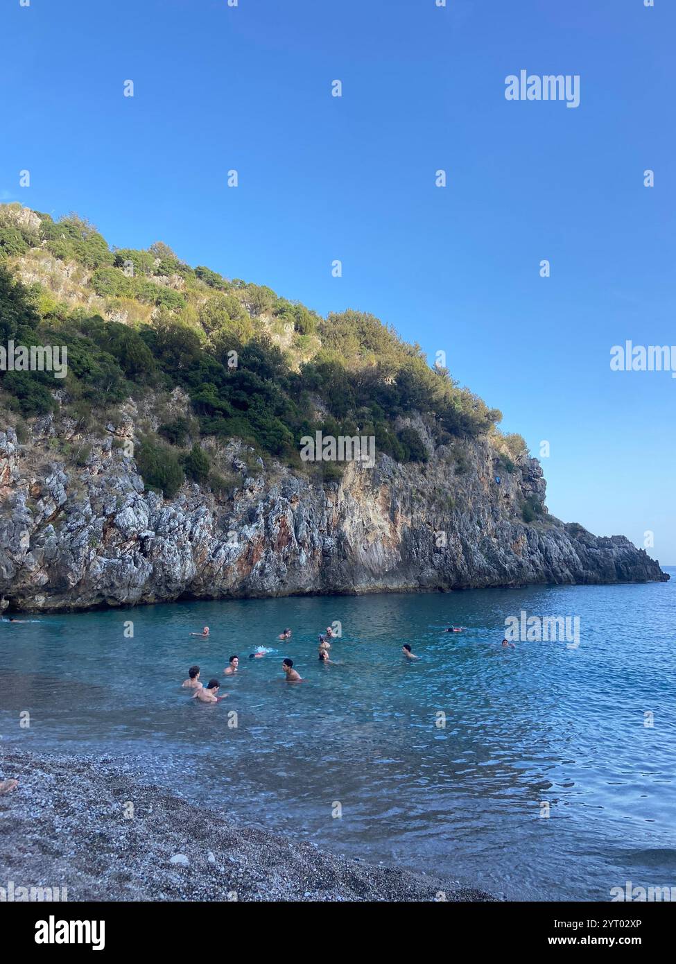 Italian Summer at the Beach with Friends - Smartphone Captured Stock Image
