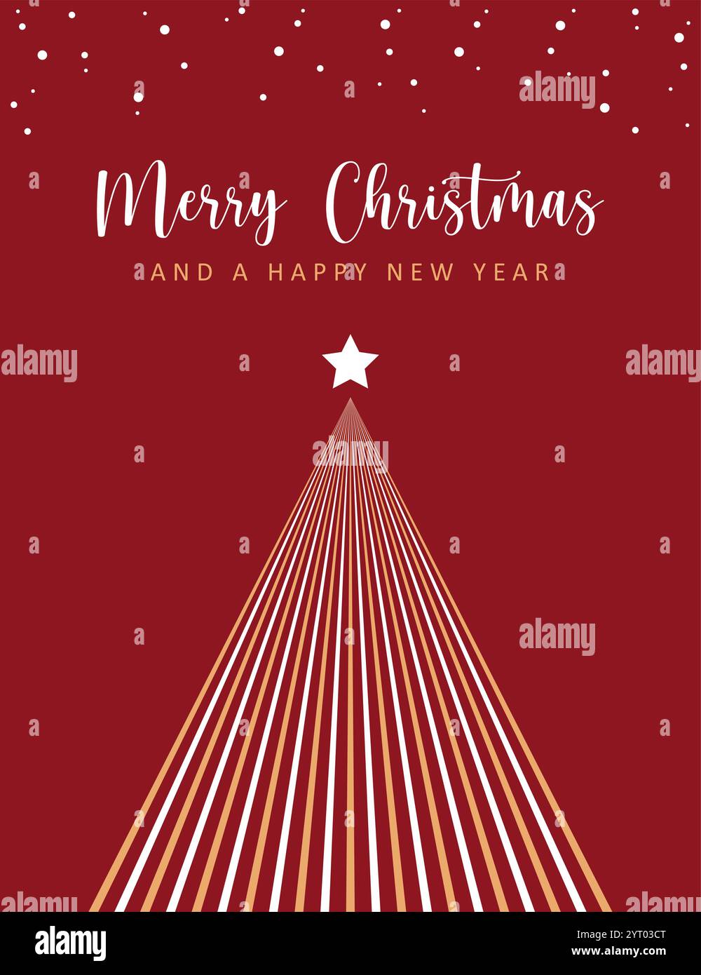 christmas greeting card with minimalistic fir tree vector illustration ...