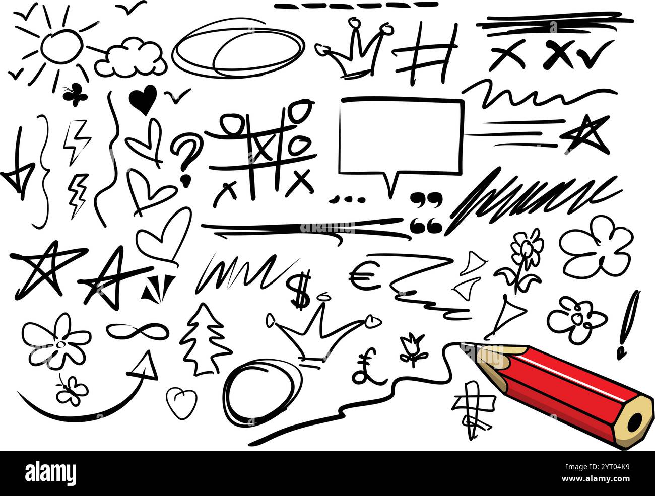 Marker drawn arrow cloud Cut Out Stock Images & Pictures - Alamy