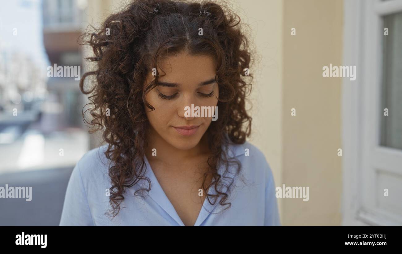 Brunette curly hair in profile hi-res stock photography and images - Alamy