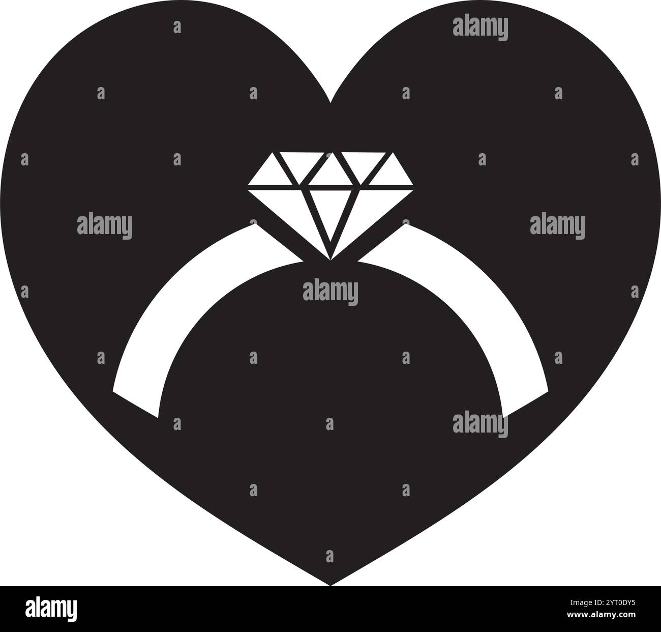 wedding ring on a heart Stock Vector Image & Art - Alamy