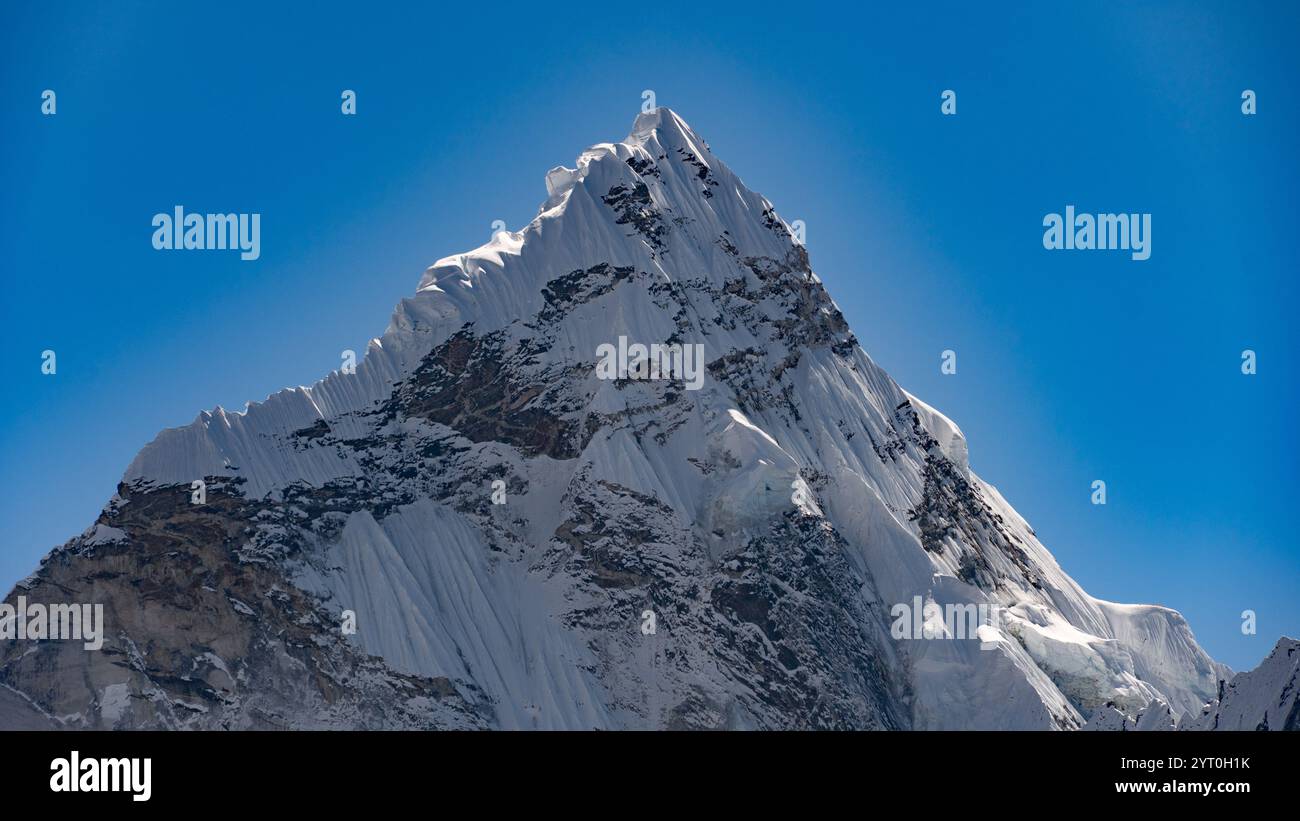 Summit region of the Ama Dablam mountain in Nepal Stock Photo