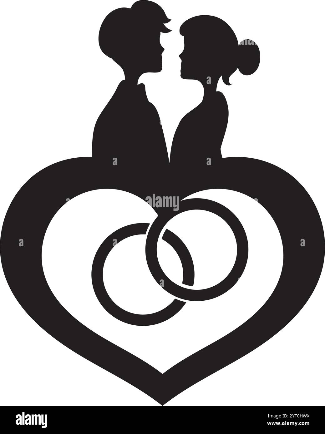 linked wedding rings couple love Stock Vector Image & Art - Alamy
