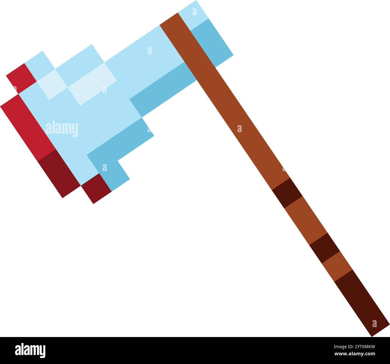 video game items pixelated ax Stock Vector