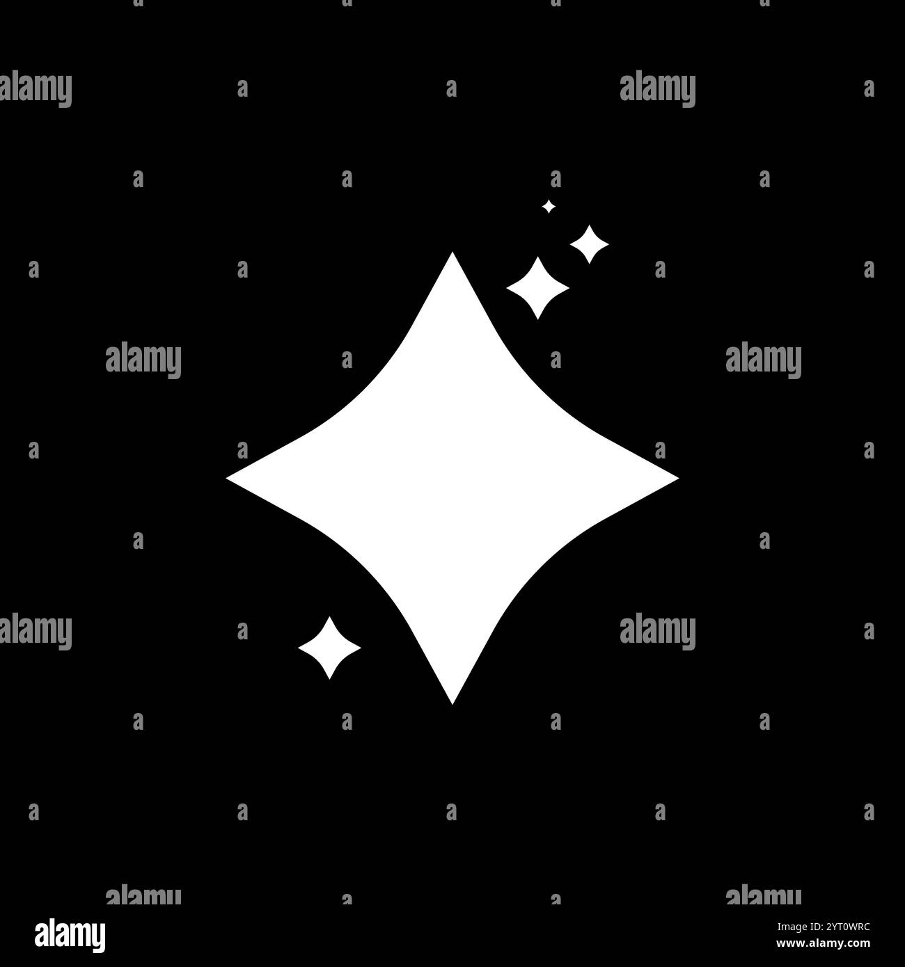 sparkling diamond shaped light icon in black background Stock Vector ...