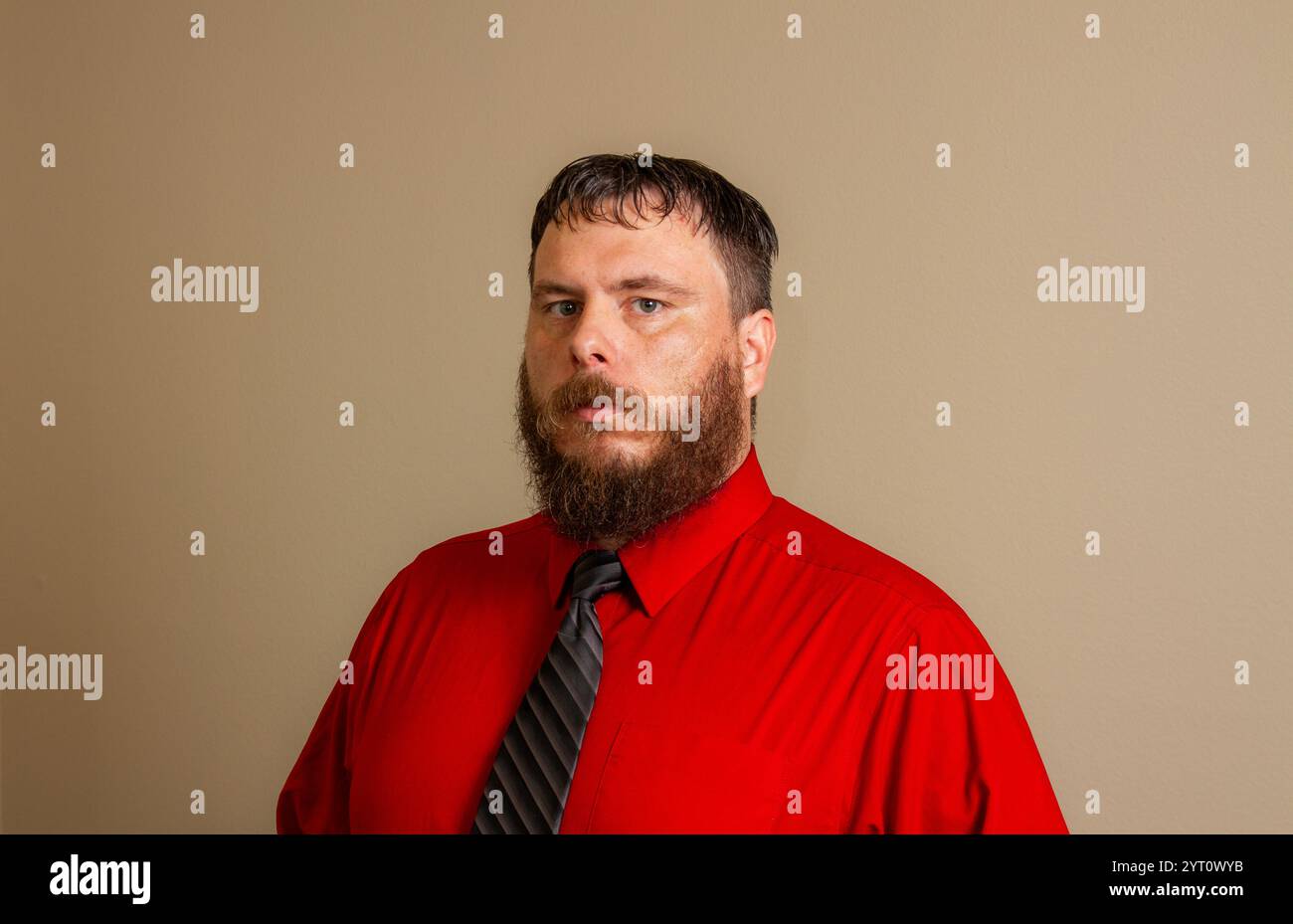 Man beard red shirt hi-res stock photography and images - Alamy