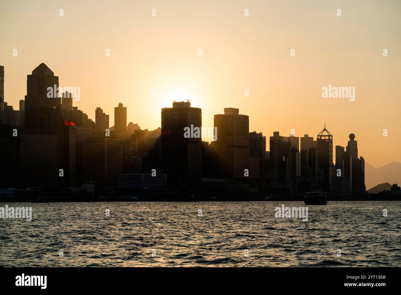 Sunset over Hong Kong Island Stock Photo