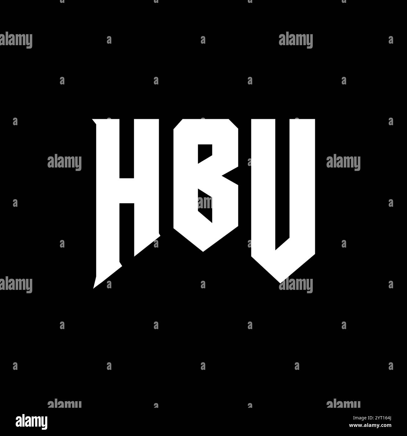 HBU letter logo design for technology company. HBU logo design black ...