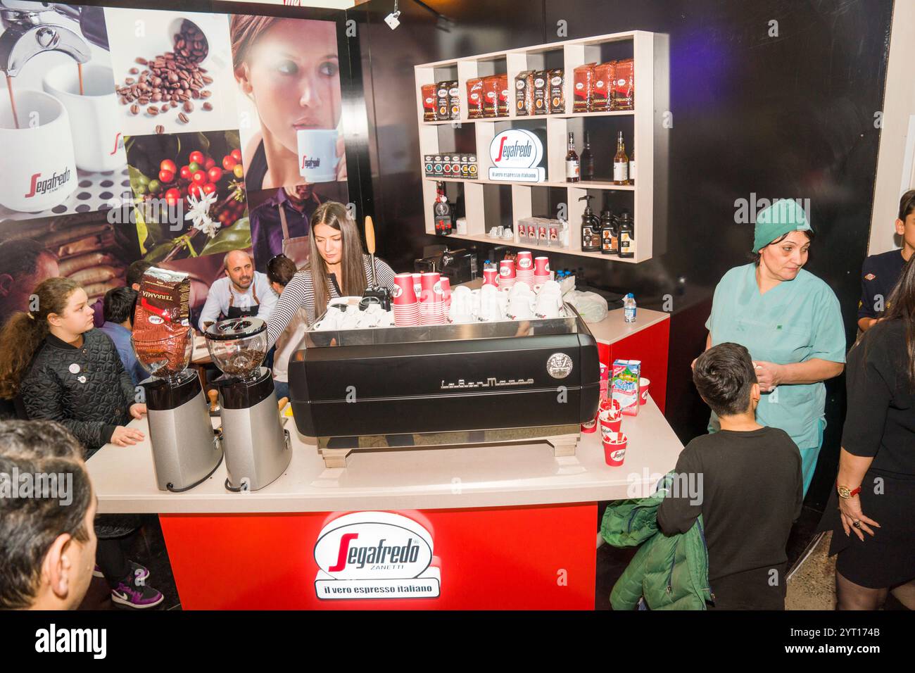 Baku, Azerbaijan, 12 January 2019: coffee and tea festival in Baku, barmen competition Stock Photo