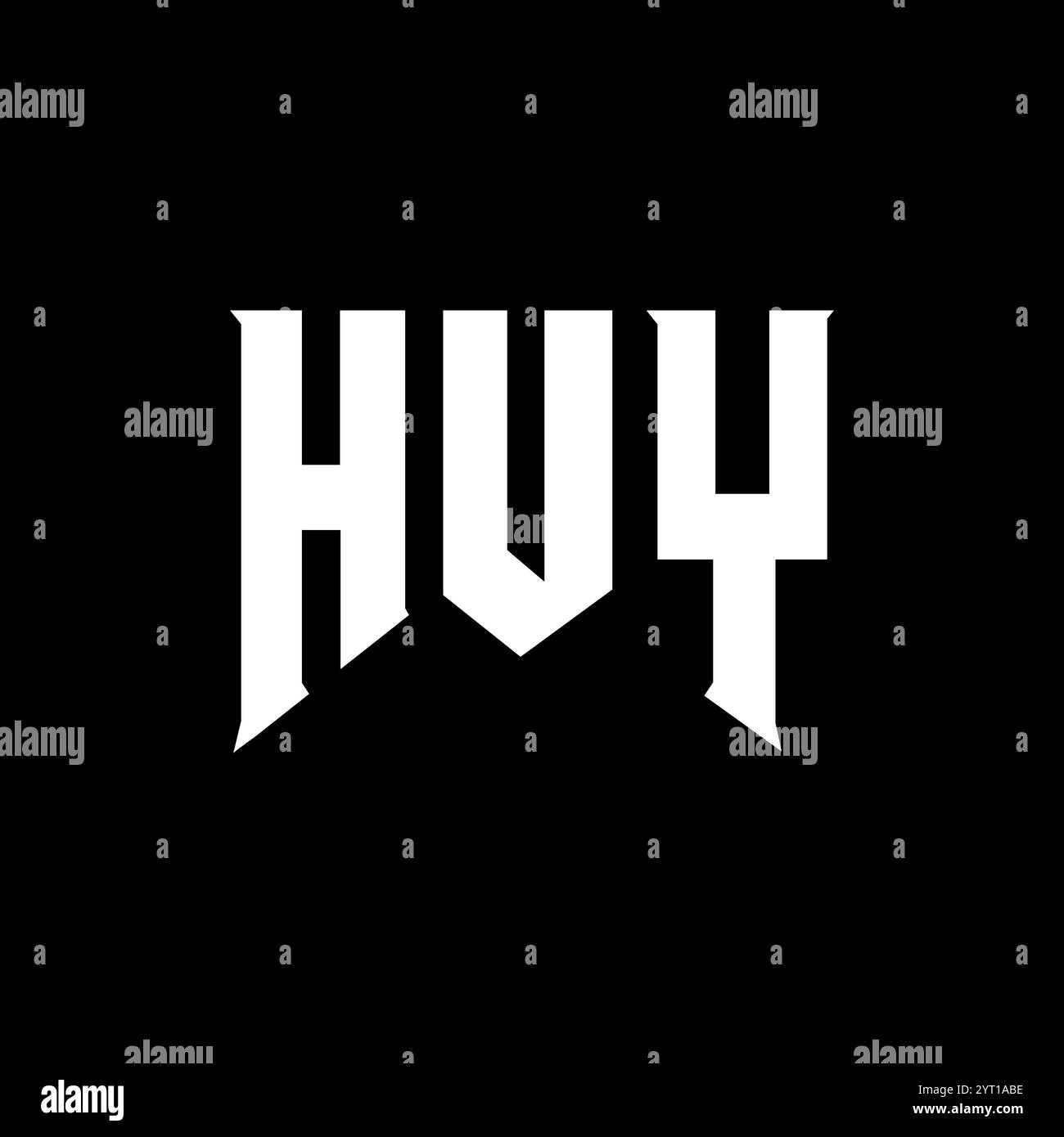 HUY letter logo design for technology company. HUY logo design black ...