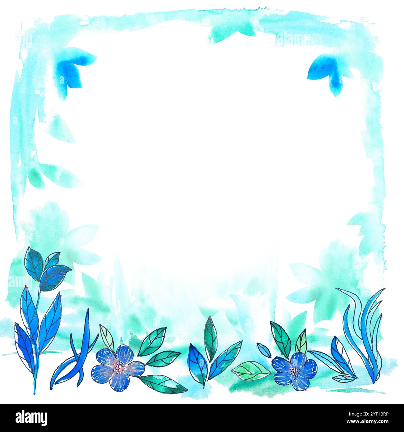 Aqua Flower Border