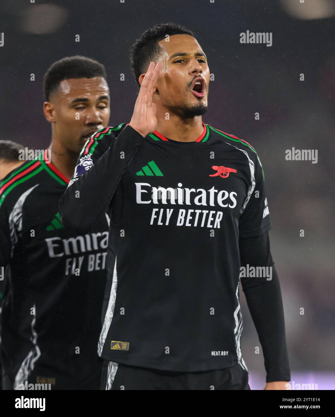 London, UK. 30th Nov, 2024. West Ham Utd v Arsenal - Premier League - London Stadium.                                                                             Arsenal's William Saliba in action.                                                      Picture Credit: Mark Pain / Alamy Live News Stock Photo