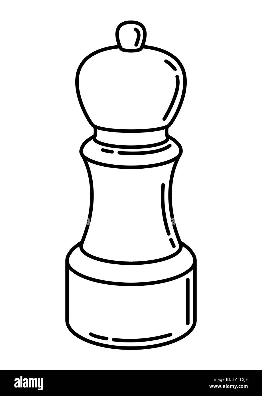 Illustration of pepper mill. Stylized kitchen object for cooking recipe ...
