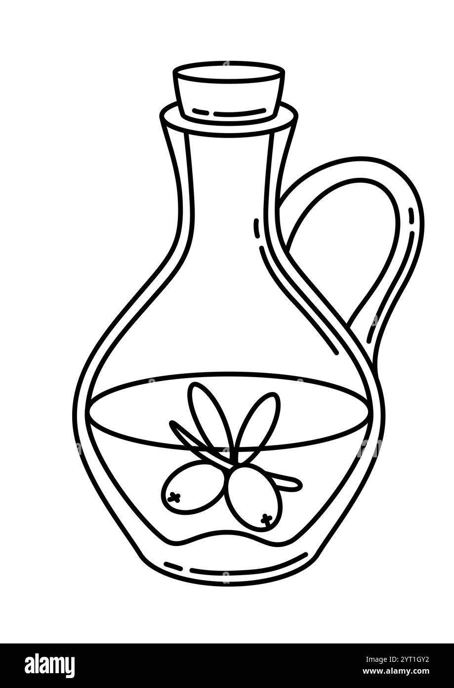 Illustration of olive oil jug. Stylized food object for cooking recipe ...