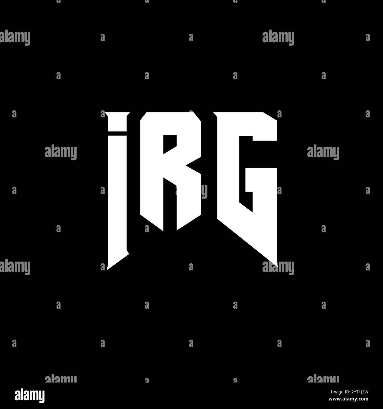 IRG letter logo design for technology company. IRG logo design black