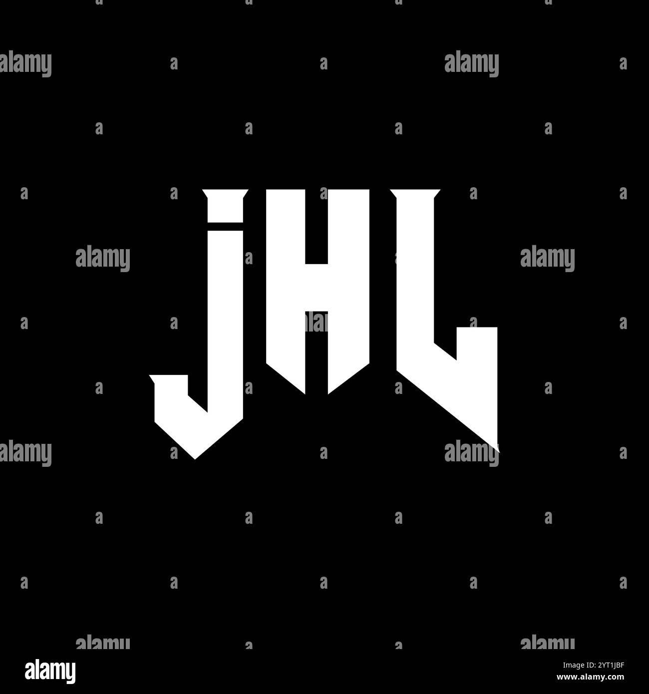 JHL letter logo design for technology company. JHL logo design black and white color combination. JHL logo, JHL vector, JHL design, JHL icon, JHL alph Stock Vector