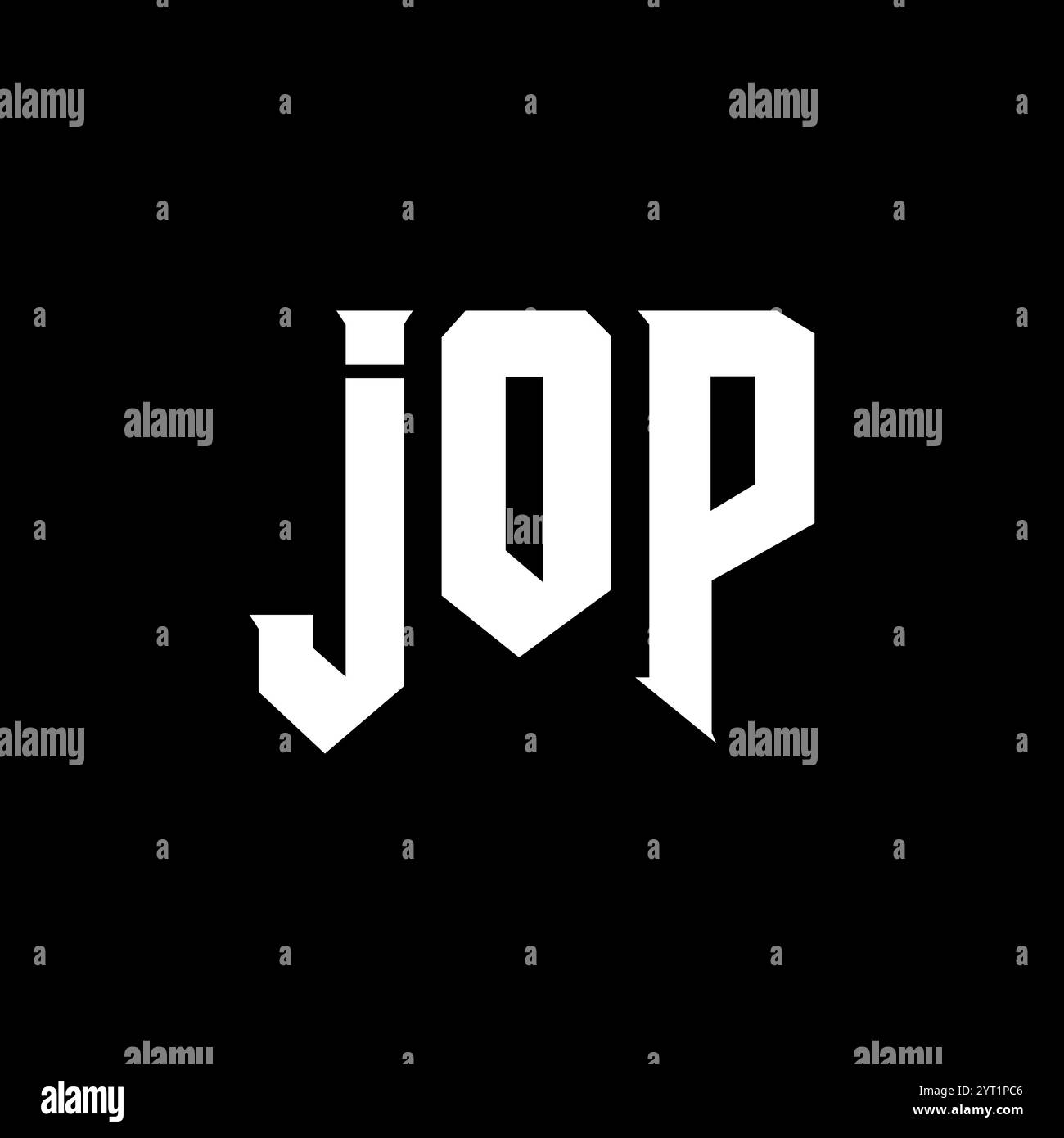 JOP letter logo design for technology company. JOP logo design black and white color combination. JOP logo, JOP vector, JOP design, JOP icon, JOP alph Stock Vector